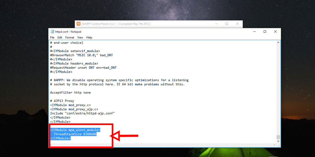 apachi force closed with jceeditor 4